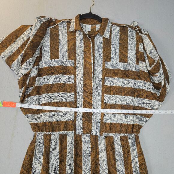 Vtg Marina de Rosa Women M Silk Blend Dress Paisley Acadamia Career Lightweight - Picture 16 of 16